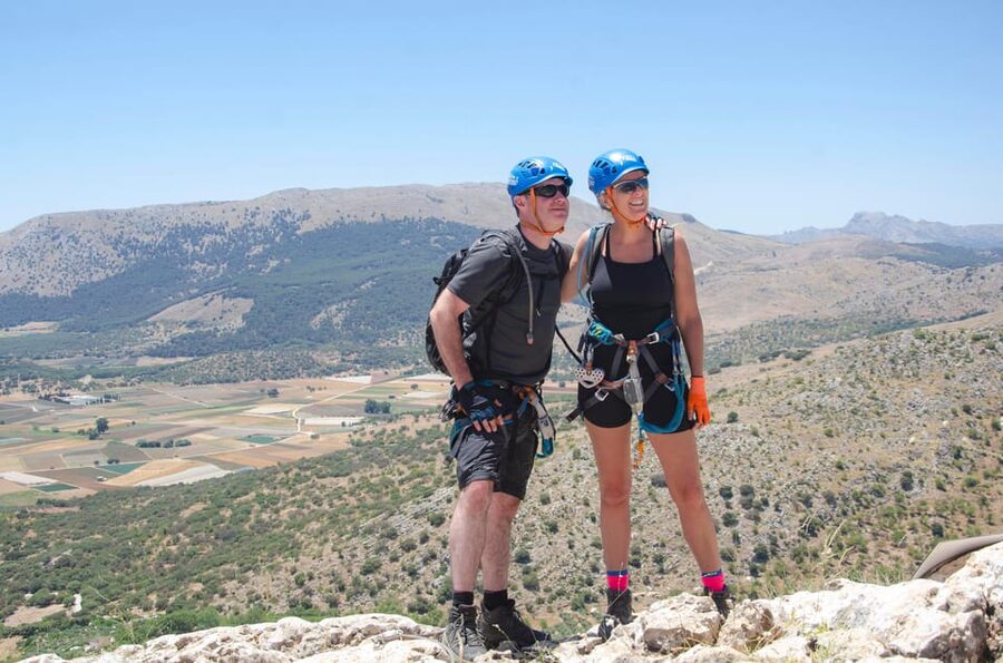 From Granada: Climb Zafarraya's 'Via Ferrata John Hogbin' - The summit toast and picnic lunch, what you do after you earn it
